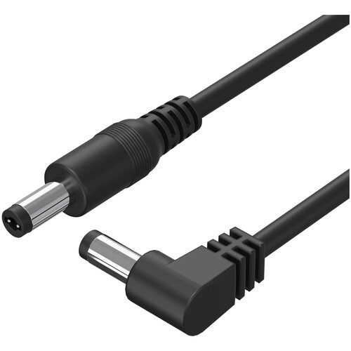 Кабель удлинитель GSMIN JD-01 DC 5.5 x 2.1 (F) - DC 5.5 x 2.1 (M) угловой (25 см.) (Черный) кабель удлинитель переходник usb gsmin rts 02 2а с выключателем 30 см черный