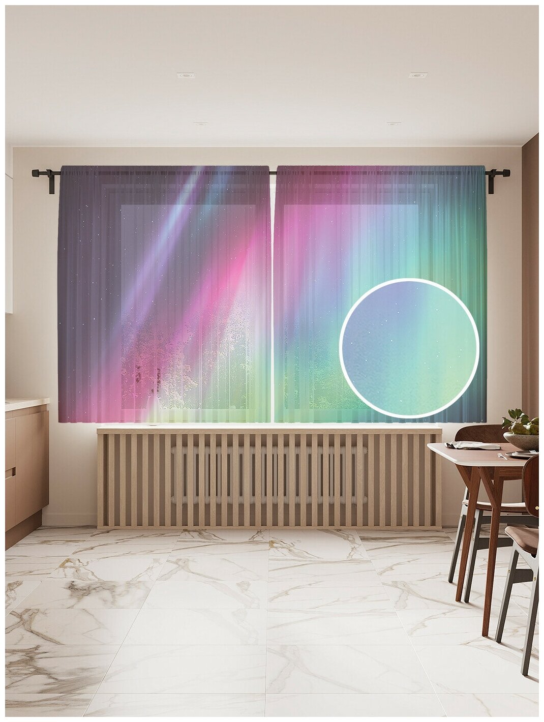 Тюль для кухни и спальни JoyArty 