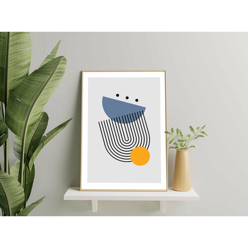 Интерьерный постер A3 «Retro Lines» №5. Плакат без рамы (абстракция). Размер: 29 x 42 см