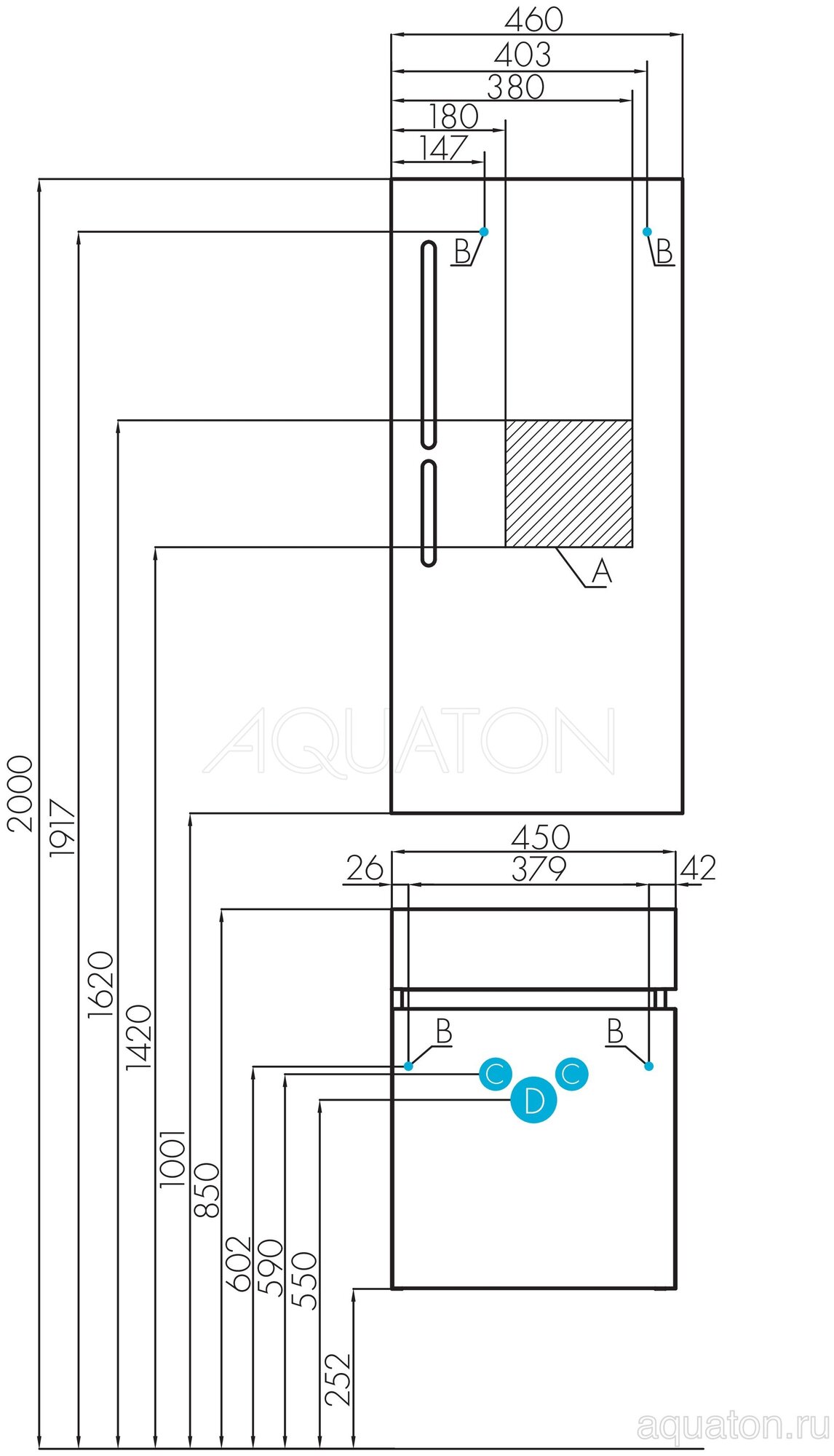 Тумба Акватон Эклипс М 1A1728K1EK49L с раковиной (1A172801EK49L+1WH301972) (2 коробки) - фотография № 3