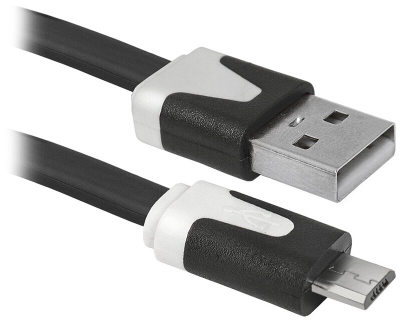 Кабель Defender USB08-03P USB2.0 (A) - microUSB (B), 1м, черный, 2 штуки