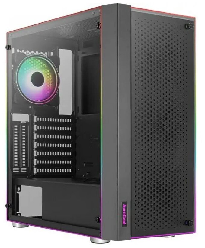 Корпус MidiTower AeroCool Skribble-G-BK-v1 черный (без БП, ATX, 2x120mm, 2xUSB3.0, bott PSU) (4711099472888)