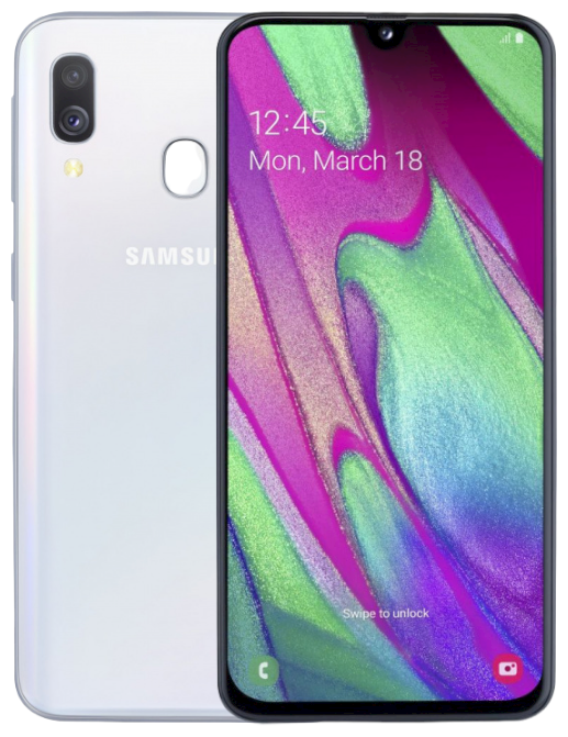 Смартфон Samsung Galaxy A40 4/64 ГБ RU, Dual nano SIM, белый