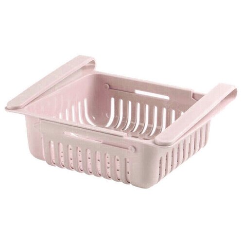 Раздвижной контейнер - органайзер для холодильника (розовый)