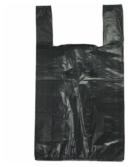 Пакет майка (27х49 см) черный, 4 гр. 50 шт.