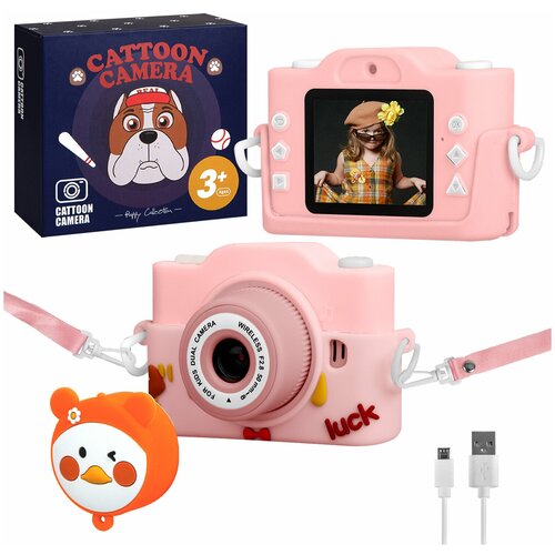 Детский цифровой фотоаппарат Cattoon Camera X16 Утка HD камера 20 МП MP3 музыка Розовый 269000₽