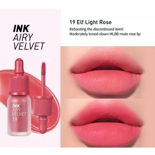 Тинт для губ PERIPERA INK AIRY VELVET TINT тон 019 elf light rose peripera ink velvet lipstick 19 elf light rose