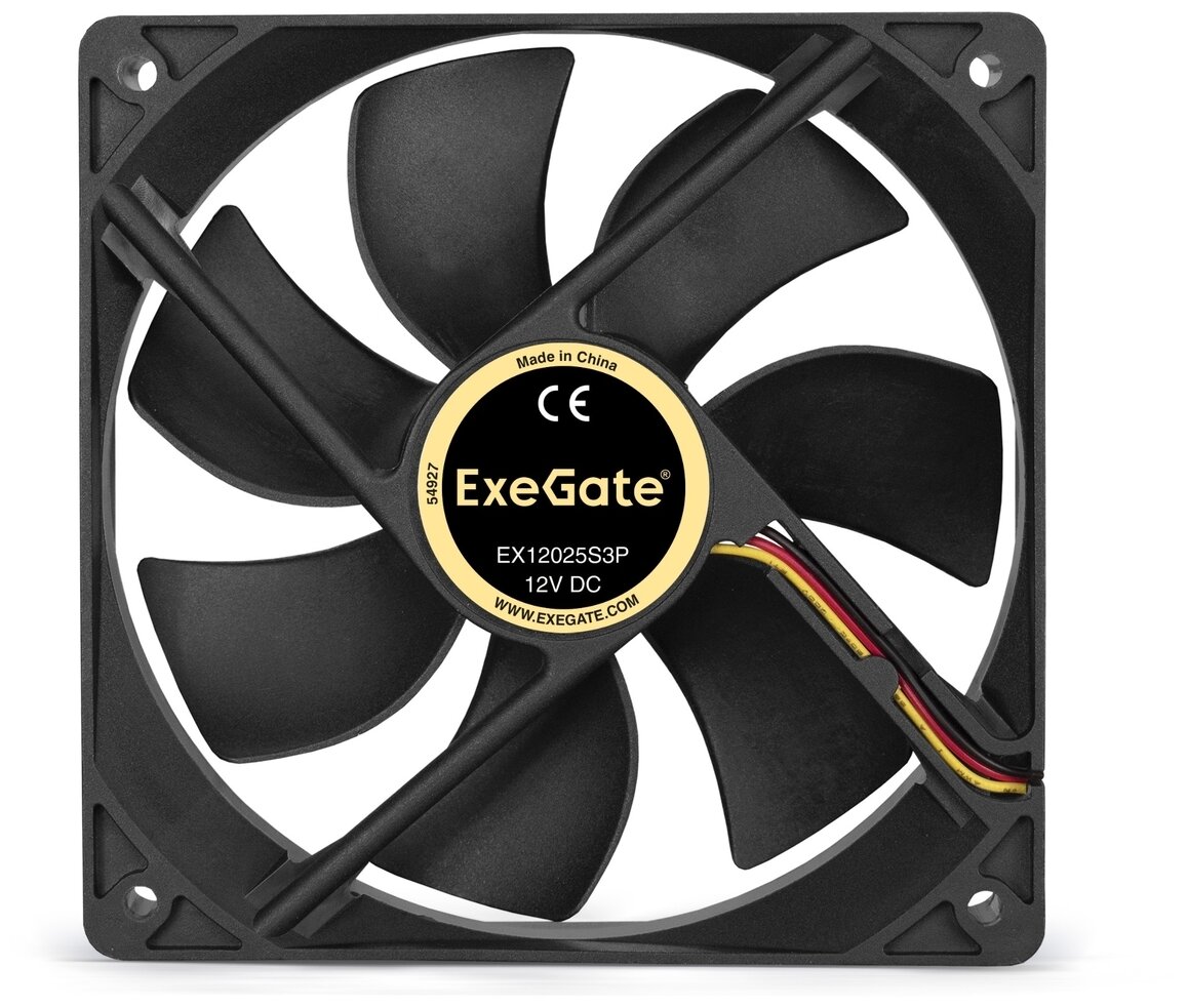 Exegate EX166176RUS Вентилятор ExeGate Mirage-S 120x120x25 подшипник скольжения, 1200 RPM, 25dB, 3pin