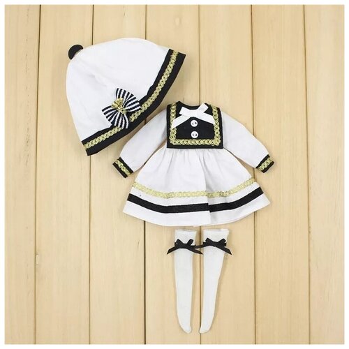 Blythe Blythe Аутфит и одежда для кукол Блайз (Blythe outfit) - Белое платье с фуражкой