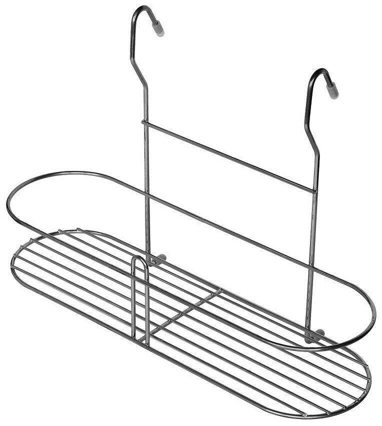 Полка на рейлинг 1-но ярусная овальная высокая 400х120х270 мм (хр зерк)