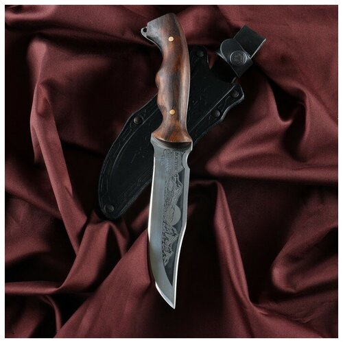 фото Нож кавказский, туристический "восток" с ножнами, сталь - 40х13, рукоять - орех, 14 см нет бренда