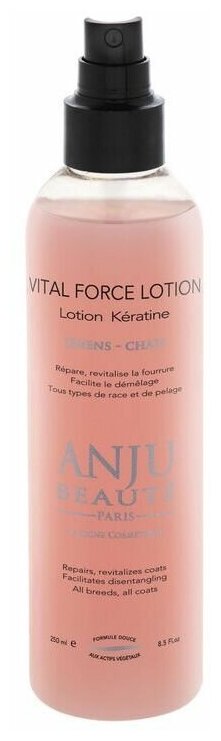 Anju Beauté Лосьон-Спрей Кератиновый для легкого расчесывания и восстановления поврежденной шерсти (Vital Force Lotion) AN740, 150 мл - фотография № 3