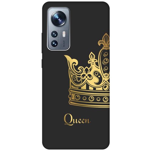 Матовый чехол True Queen для Xiaomi 12 / 12X / Сяоми 12 / 12Х с 3D эффектом черный матовый чехол cocktail splash для xiaomi 12 12x сяоми 12 12х с 3d эффектом черный