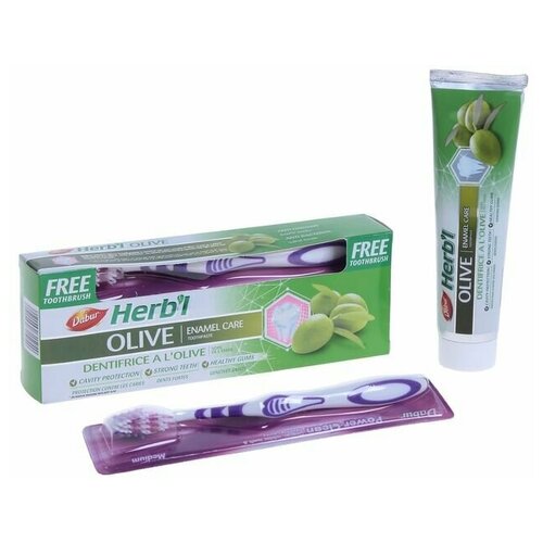 Набор Dabur Herbl Olive зубная паста, 190 г + зубная щетка./В упаковке шт: 1