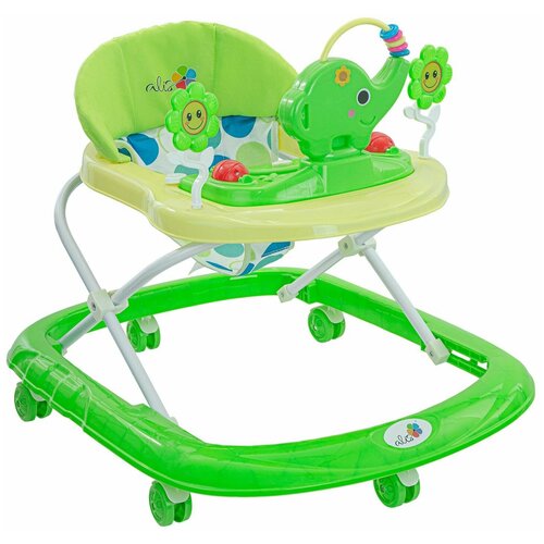 Ходунки ALIS JUMBO, съемная игровая панель, свет, музыка, 6 колес, зеленый ходунки детские buggy с погремушками 6 колес alis цвет зеленый