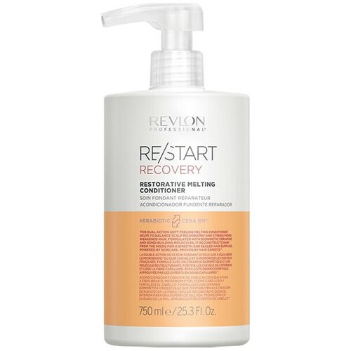 Revlon Restart Recovery: Восстанавливающий кондиционер для поврежденных волос (Restorative Melting Conditioner), 750 мл кондиционер восстанавливающий для волос ecru restorative conditioner 240 мл