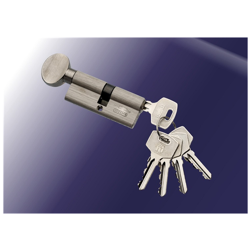 Цилиндровый механизм (личинка для замка)с английскими ключами. ключ-вертушка NW90mm SN (Матовый никель) MSM