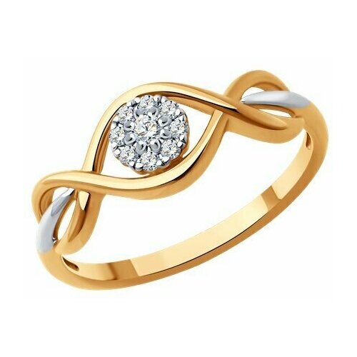 фото Кольцо diamant online, золото, 585 проба, бриллиант, размер 17.5