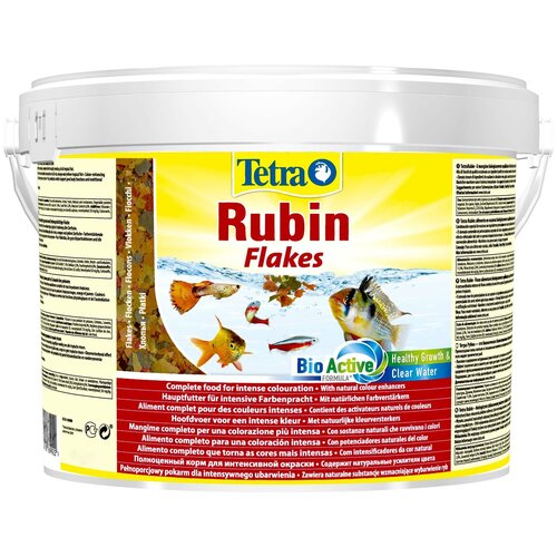 Tetra Rubin Flakes корм в хлопьях для улучшения окраса всех видов рыб (ведро), 10 л