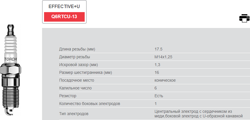 Свеча Зажигания Серия Effective+U 1 Шт. Ford C- Max Focus Ii Galaxy Mondeo Iii Iv S- Max Mazda Torch арт. q6rtcu-13