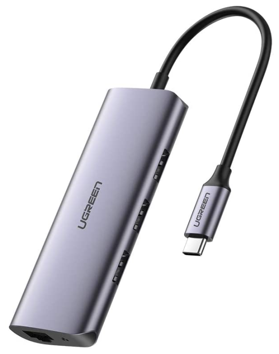 UGREEN. USB концентратор 4 в 1 (хаб), 3 x USB 3.0, RJ45 (60718)