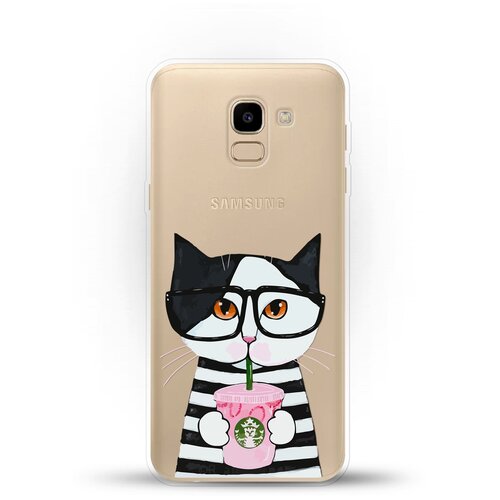 фото Силиконовый чехол кот в очках на samsung galaxy j6 (2018) andy & paul