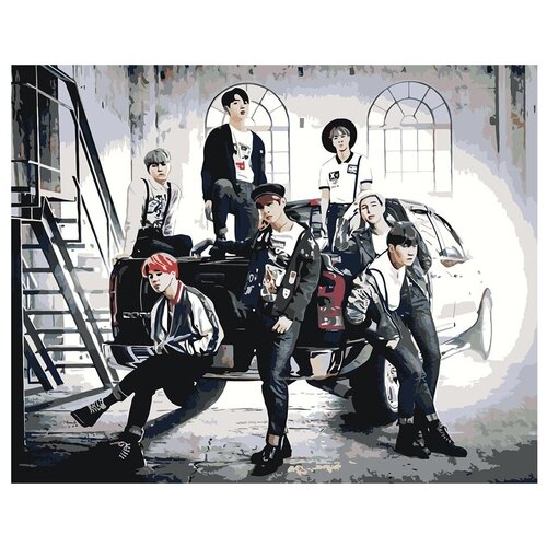 Картина по номерам «Корейская K-POP группа BTS 6», 40x50 см, Живопись по Номерам