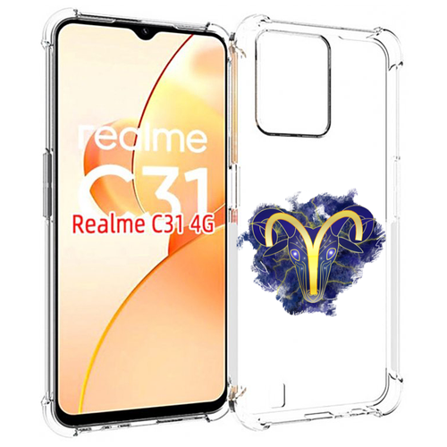 Чехол MyPads знак-зодиака-овен-8 для OPPO Realme C31 задняя-панель-накладка-бампер чехол mypads знак зодиака телец 1 для oppo realme c31 задняя панель накладка бампер