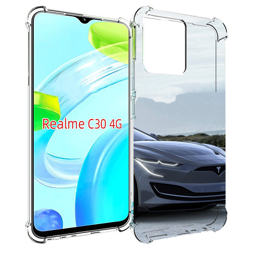 чехол mypads сиба шиба ину 2 для realme c30 4g narzo 50i prime задняя панель накладка бампер Чехол MyPads тесла tesla 2 мужской для Realme C30 4G / Narzo 50i Prime задняя-панель-накладка-бампер