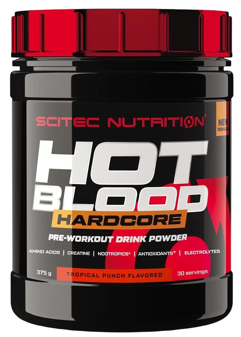 Предтренировочный комплекс Scitec Nutrition Hot Blood Hardcore 375 гр (тропический пунш)