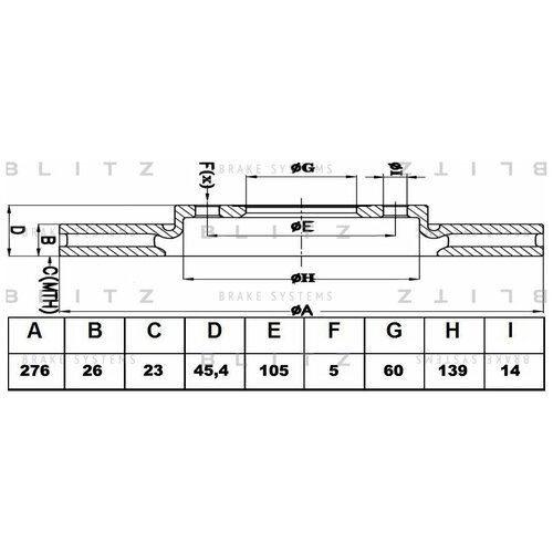 Диск Тормозной Передний Chevrolet Cruze/Opel Astra J Blitz Bs0310 Blitz арт. BS0310