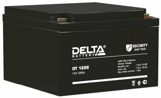 Аккумуляторная батарея Delta Battery DT 1226, voltage 12V, capacity 26Ah, 167х175х126mm