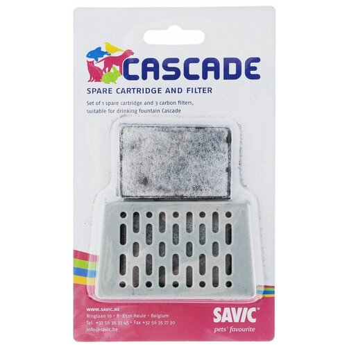 savic запасной набор дпитьевого фонтана cascade картридж и 3 фильтра 9 5 5 см 4009 Фильтр сменный для поилки-фонтанчика Savic Fountain, 3 шт