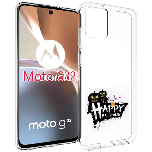 Чехол MyPads счастливого хэллоуина для Motorola Moto G32 задняя-панель-накладка-бампер