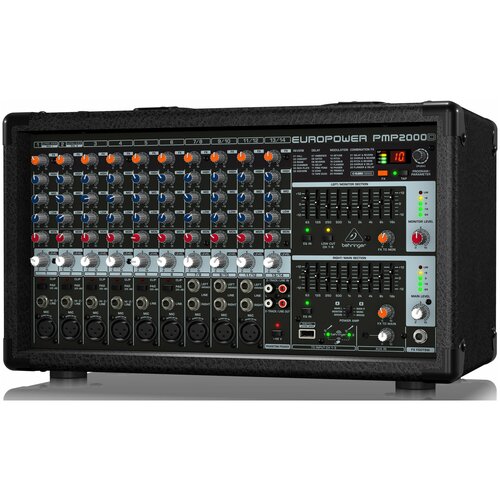 Микшер-усилитель Behringer PMP2000D behringer pmp550m микшер усилитель 500вт•4ом 5 мик лин каналов процессор klark teknik fbq анти фидбэк