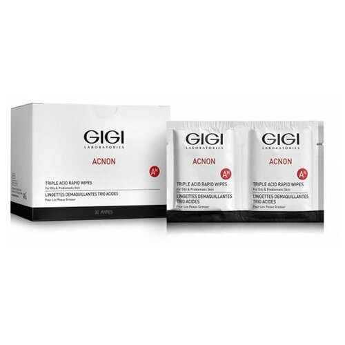 GIGI ACNON Triple Acid Rapid Wipes (Влажные очищающие салфетки для жирной, проблемной кожи), 1 шт.