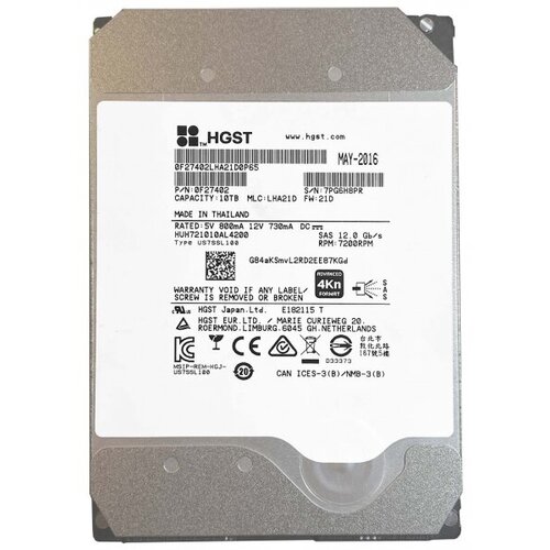 Жесткий диск HGST HUH721010AL4200 10Tb 7200 SAS 3,5 HDD