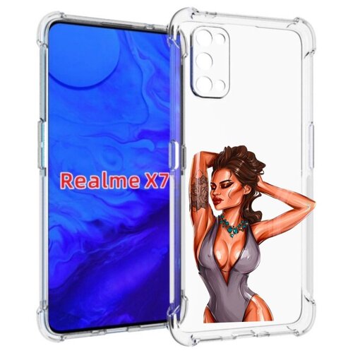 Чехол задняя-панель-накладка-бампер MyPads Роскошная-девушка женский для Realme X7