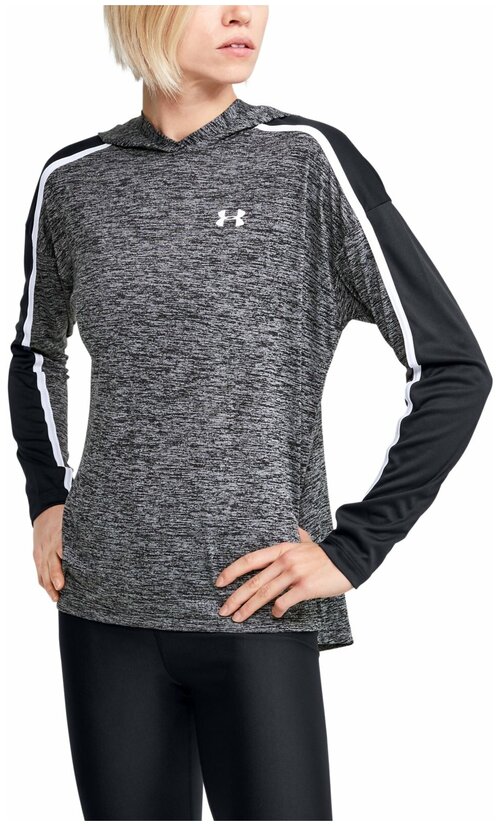 Лонгслив Under Armour Twist Graphic Hoodie, размер XS, черный, серый