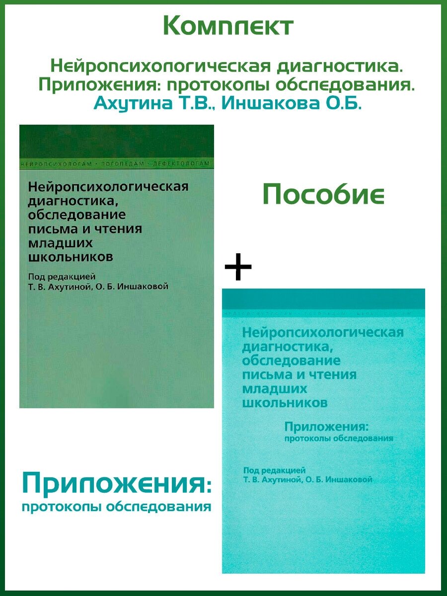 Нейропсихологическая диагностика. Приложения: протоколы обследования. Ахутина Т. В, Иншакова О. Б.