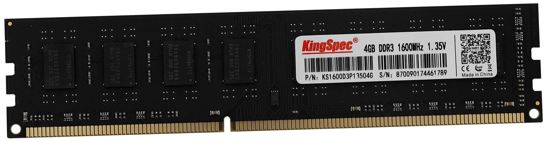 Оперативная память KingSpec DDR3L 1600 МГц DIMM CL11 KS1600D3P13504G