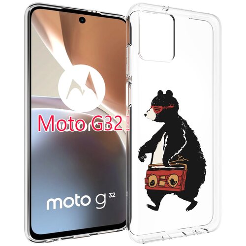 Чехол MyPads Музыкальный медведь для Motorola Moto G32 задняя-панель-накладка-бампер