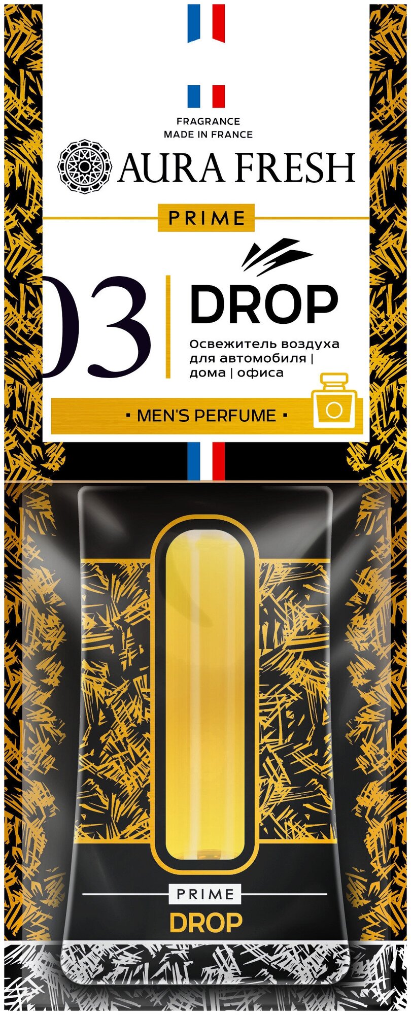 Ароматизатор подвесной картонный "AURA FRESH PRIME Drop № 3" (PACO RABANNE-1 MILLION) Aura Fresh 23311