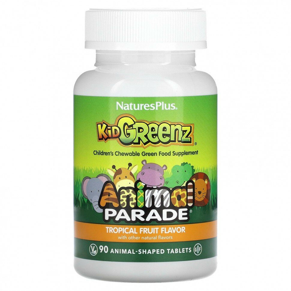 Таблетки Nature's Plus Animal Parade Kid Greenz, 190 г, 90 шт.