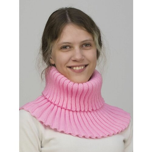 Снуд LanaCaps,30х18 см, универсальный, розовый новинка 2021 шарф ручной работы из грубой шерсти женский зимний плотный однотонный вязаный теплый шарф для студентов и пар