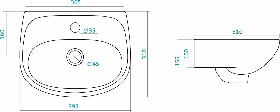 Раковина Santek Анимо 40 WH110490