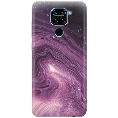 фото Re:pa накладка transparent для xiaomi redmi note 9 с принтом "бело-фиолетовые краски"