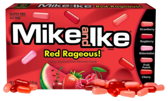 Конфеты Mike and Ike Red Ragerous / Майк энд Айк Ягоды 141 г. (США) - фотография № 1