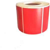 Термоэтикетки ЭКО 64*38 мм красная (300 шт в рулоне) на самоклеящейся основе, втулка 40 мм (упаковка 1 рулон)