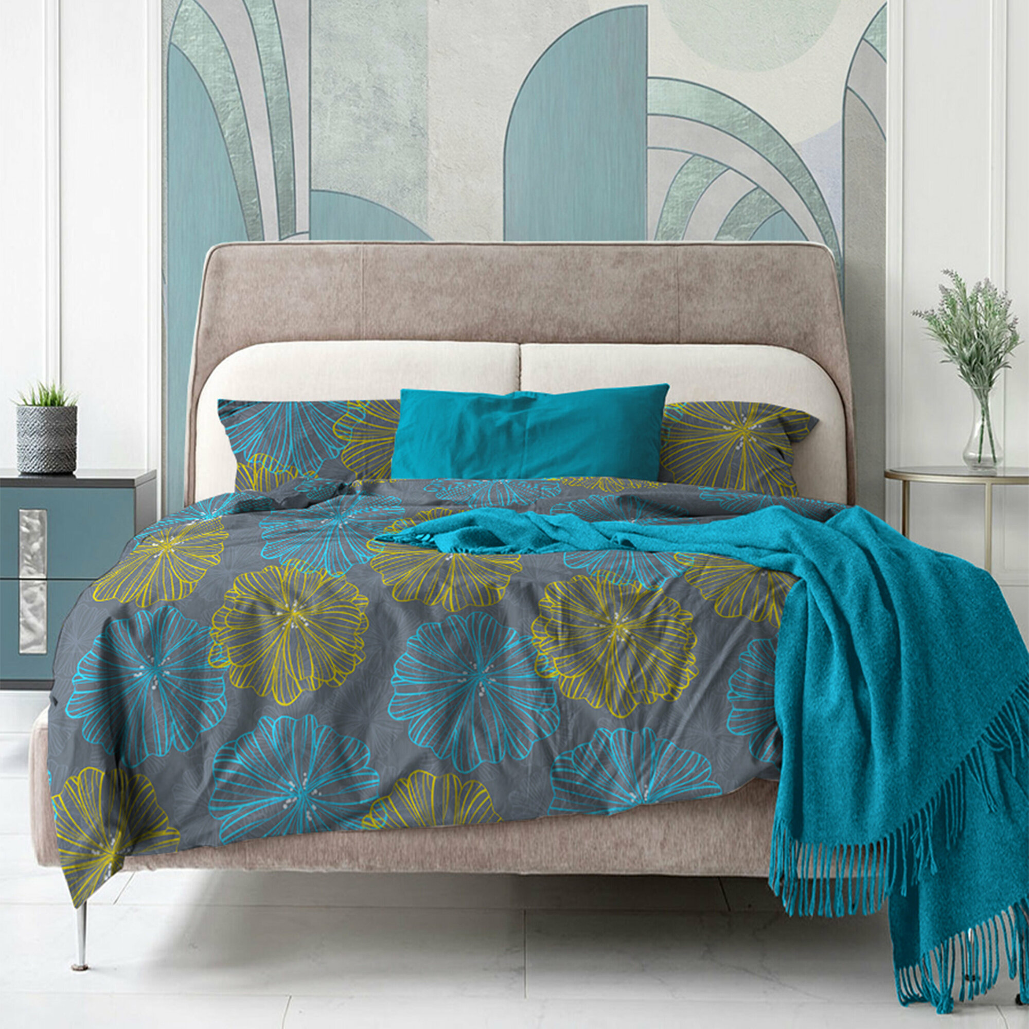 фото Постельное белье 1,5 спальное Galtex Лисиант угольно-серый